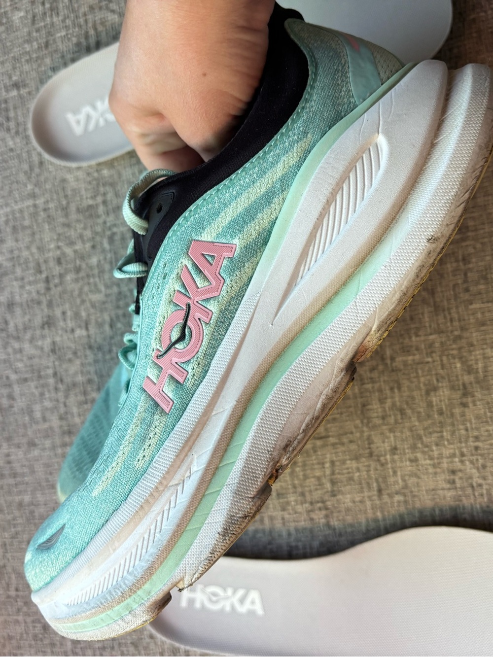 HOKA ONE ONE W Bondi 9 Blue Spark/Mint Fluorite Women's 7.5B - Picture 8 of 10